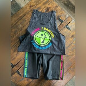 Matching set! Zumba high waisted shorts and matching Convention 2020 tank